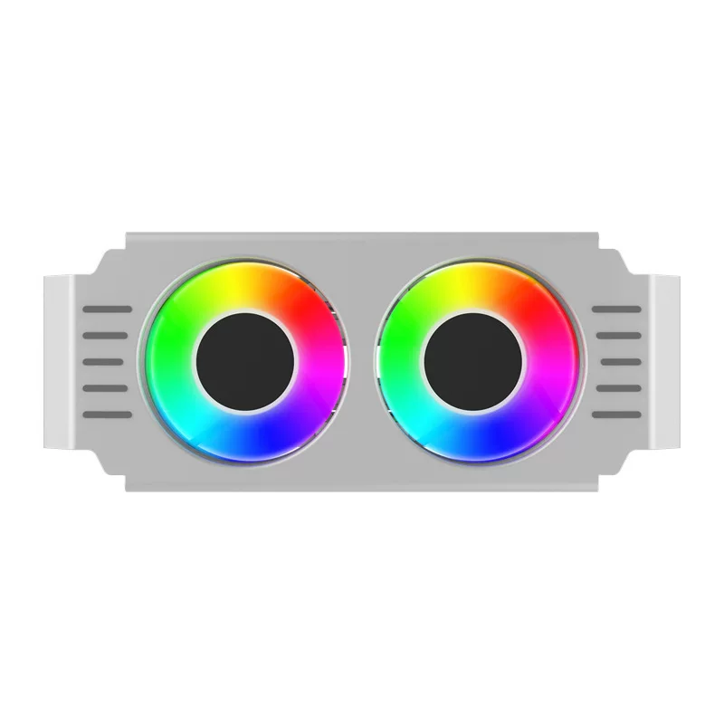 Охладитель памяти для настольного ПК DDR3/4/5 с ARGB-вентилятором, двойной вентилятор, PWM-регулировка температуры, статический