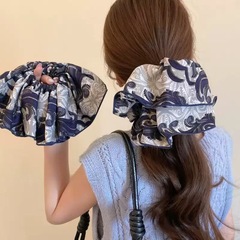 秋冬款高级感图腾印花大肠发圈2025新款精致扎马尾发圈发圈花发饰
