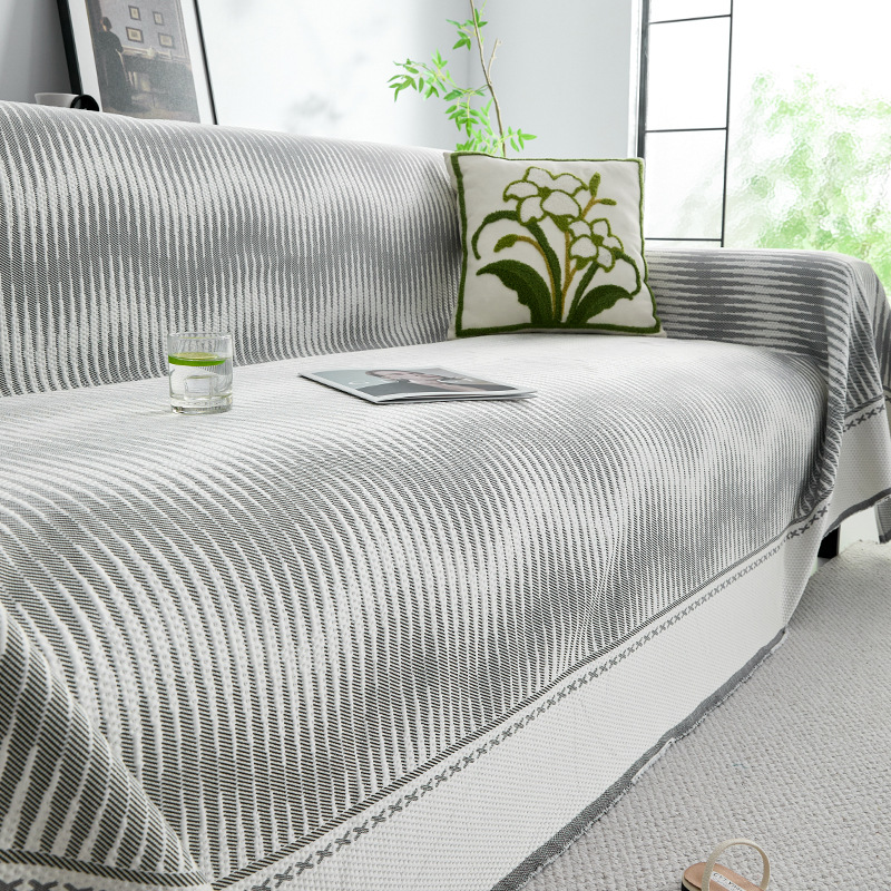 Toalla de tela para sofá de seda de hielo con sensación fresca 2025 nueva funda de sofá de verano cubierta de sofá antideslizante estera de liberación de arena