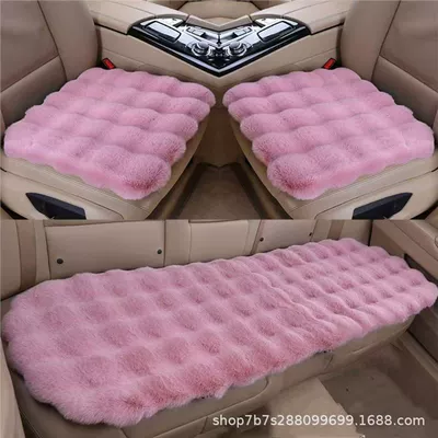 Backrest Three-Piece Set Ins Popular | Wool pad - bubble-velvet-front-row-single-cushion-pink