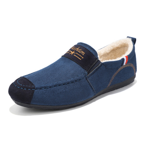 Men's shoes, autumn and winter velvet bean shoes, men's Korean version, versatile old Beijing cloth shoes, men's casual shoes, work shoes for men