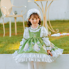 Branch Bloom Children's 2024 Spring New Girls' Clothing Lightweight Lolita Dress for Little Girls Lolita Dress