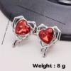 Heart red diamond on silver background