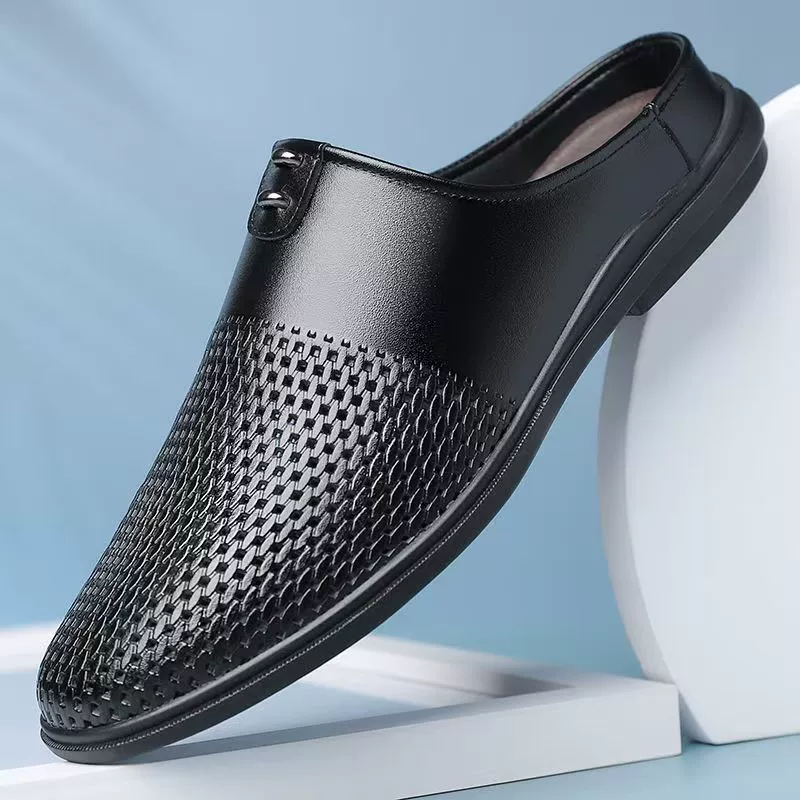 Новые дышащие мужские повседневные мягкие кожаные туфли, летние полуполуботинки без каблука, кожаные туфли для мужчин
