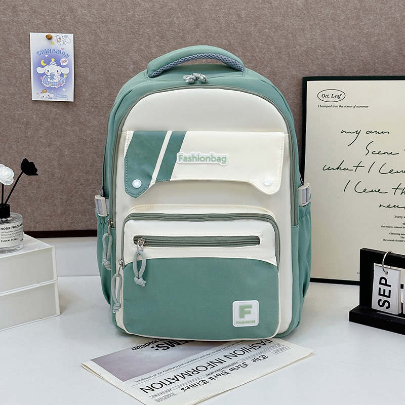 Se puede usar con barra de tracción, mochila de gran capacidad, viaje de ocio, estilo de campus, color de contraste, mochila para estudiantes universitarios de secundaria y preparatoria, espalda transfronteriza