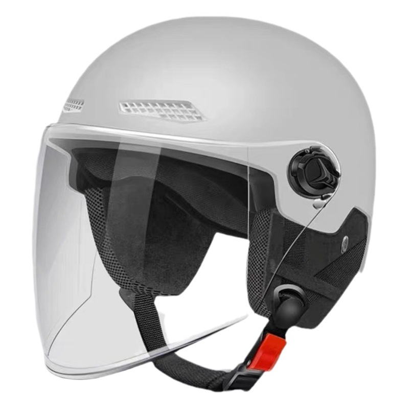 Casco de coche de batería eléctrica certificado 3C para hombres y mujeres Casco de verano Four Seasons universal motocicleta Otoño e Invierno medio casco protección auditiva