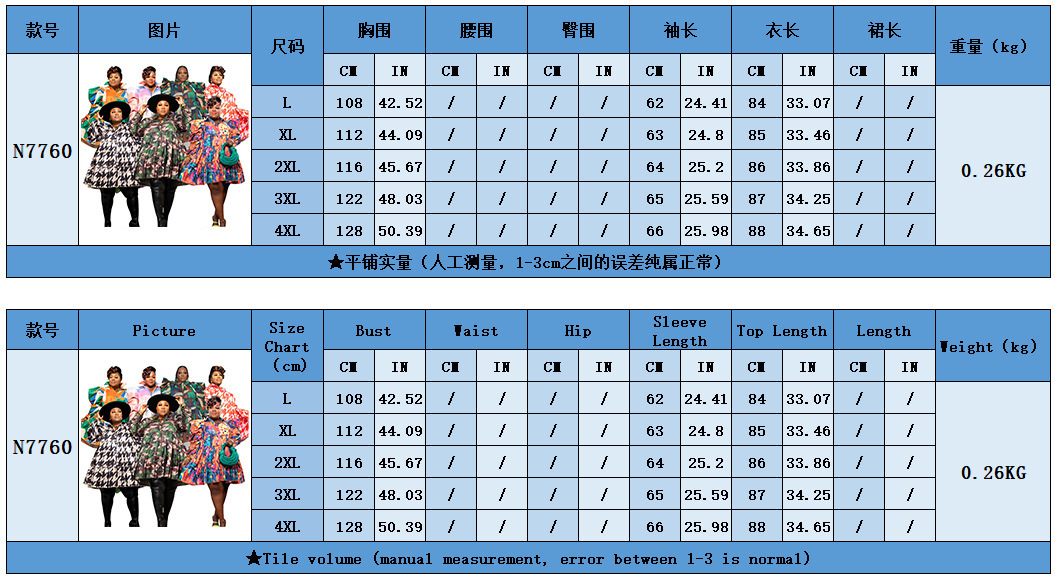 ChicShe N7760 Independent Station European And American Plus Size Women's Fashion Printed Ruffle Button Shirt Dress_voghion.com