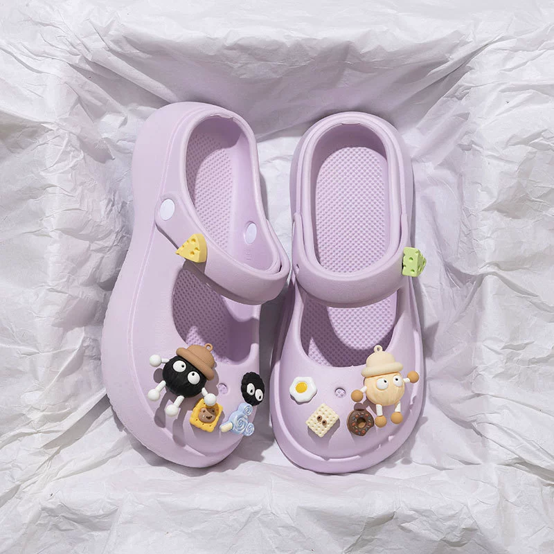 Пятно милые круглые туфли Мэри Джейн пещерные туфли для девочек, носящие DIY брикеты аксессуары для увеличения нескользящей подошвы