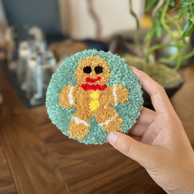 Huevo frito, posavasos de bordado de pinchado creativo, paquete de material de bricolaje hecho a mano, manteles divertidos, clases manuales para niños, música de pinchado de animales