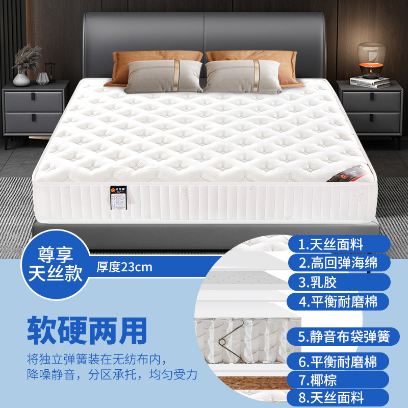 席梦思床垫软硬两用20cm厚1.8米1.5m家用宿舍经济型独立弹簧床垫|undefined