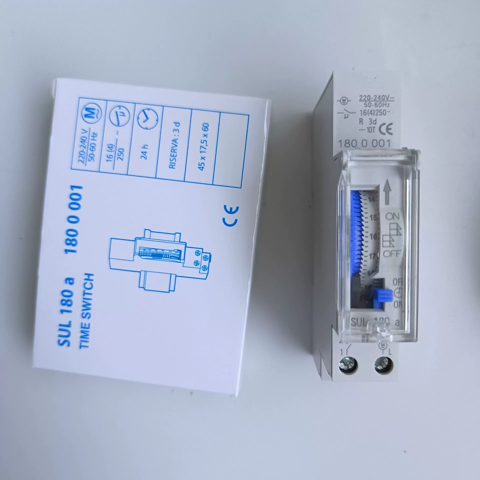SUL180a 24-часовой механический таймер с непрозрачной батареей 220V переключатель времени
