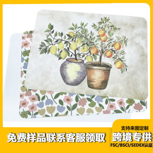 Amazon Waterproof and Oilproof Plastic Pp Waterproof Placemat Plastic Placemat Customized Insulated Restaurant Decorative Placemat