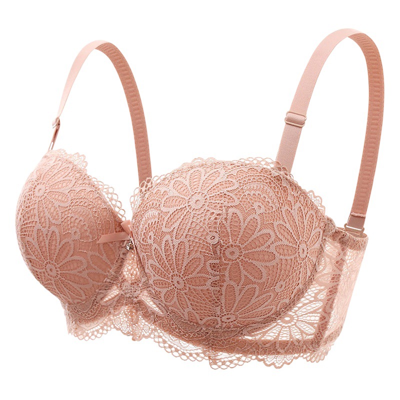European and American Popular Sexy Half-Cup Lace Bra with Underwire, Push-Up, Anti-Sagging, Plus Size Lingerie Bra New Model 811