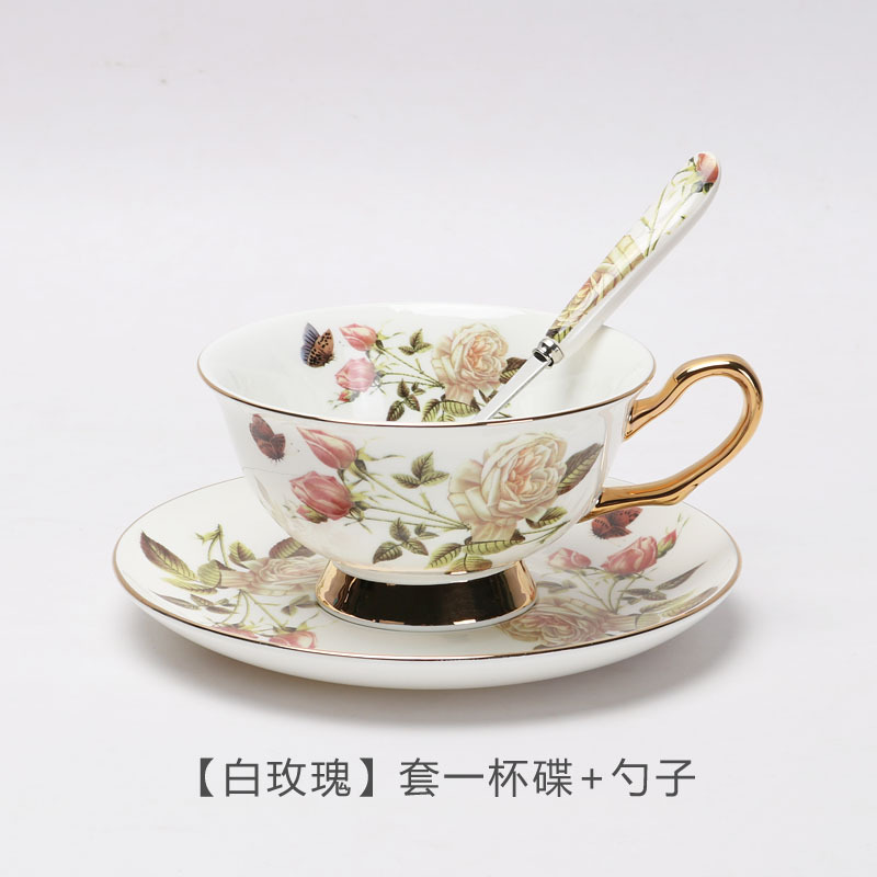 De estilo europeo de alta gama exquisito hueso China taza de café y platillo traje británico tarde juego de té caja de regalo