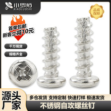 304不锈钢PT十字圆头自攻割尾螺丝盘头铣尾自攻螺丝钉M2M3M4M5M6