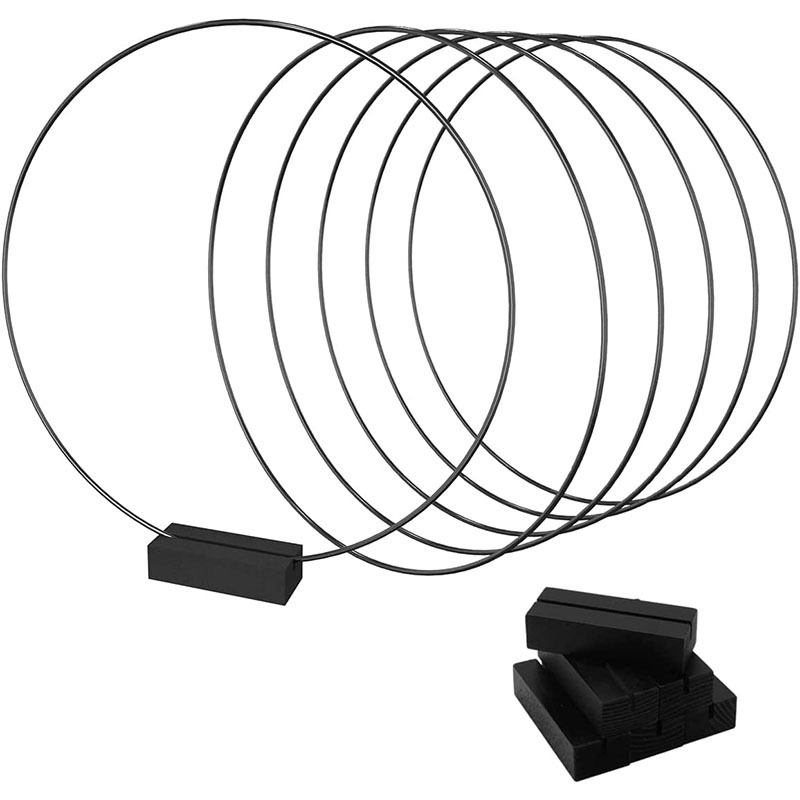 跨境黑色花环铁圈ins风桌面装饰DIY木头家居摆件仿真花森系