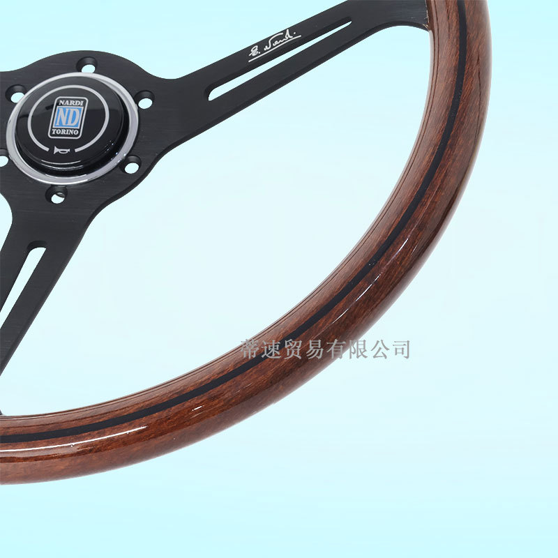 Factory direct sales car modification 15inch peach wood color steering wheel ND classic retro imitation wood steering wheel with a hole distance of 70mm