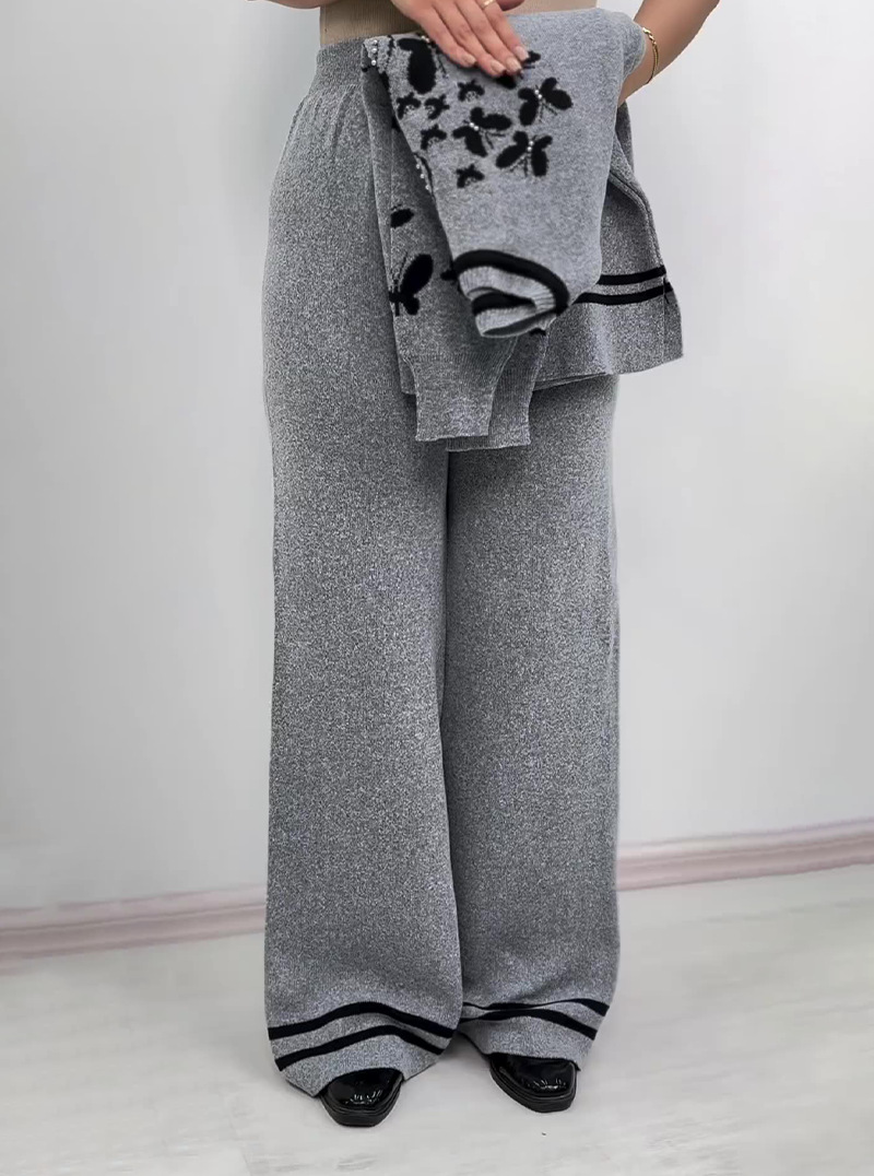 Women's Knitted Two Piece Suit Baseball Style Casual Set_voghion.com