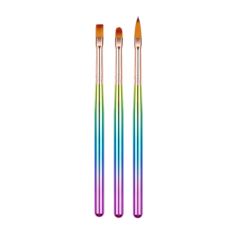 跨境新品美甲笔刷全套工具笔一套3支彩绘笔美甲笔批发 现货