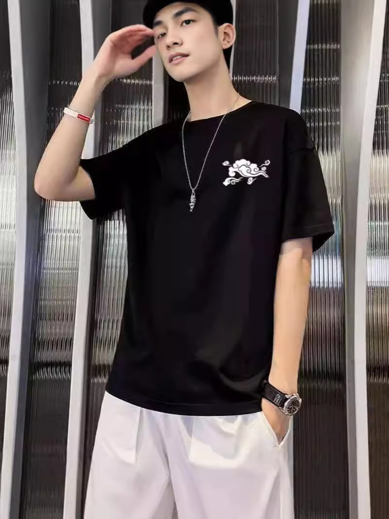 Camiseta de manga corta para hombre de moda verano pareja juvenil casual suelta media manga camisa de fondo para hombre camiseta superior para hombre