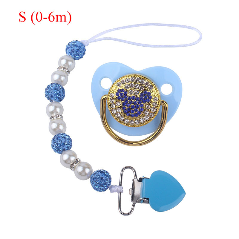 Suministros para bebés amor chupete clip chupete cadena anti-caída creativo bebé Mickey forma chupete traje