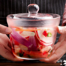 泡菜坛子玻璃浅渍罐家用腌黄瓜一夜渍腌制密封罐带盖腌菜缸子