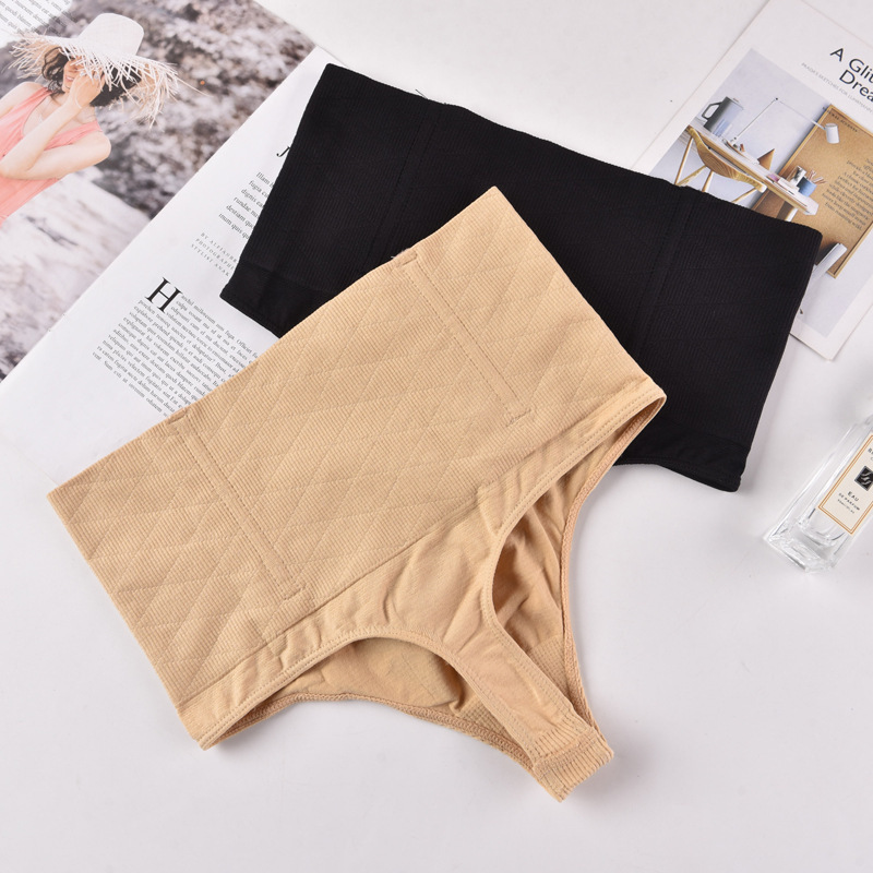 Foreign Trade Sales Model Mid-Waist Tummy Control Pants with Bone Shaping, Body Shaping Waist-Cinching Sexy Triangle Thong Panties for Women