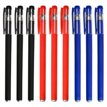 黑红蓝磨砂笔壳 书写空笔杆 办公学生用通用中性笔芯替换笔管外壳