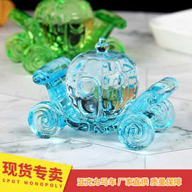 新品透明亚克力南瓜马车仿水晶创意卡通摆件橱窗美陈饰品配件