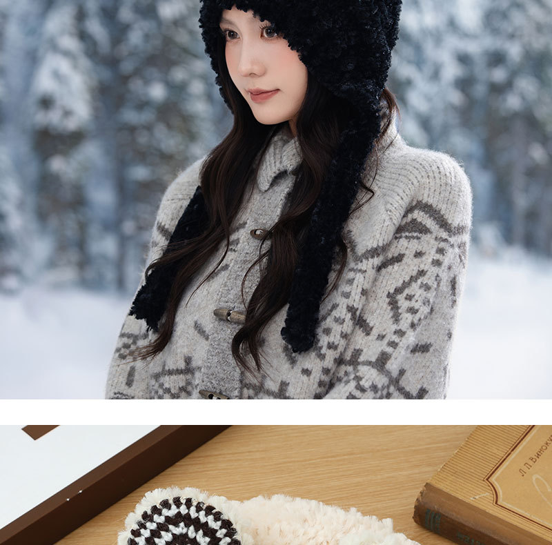Cappello a rana in peluche da donna con paraorecchie invernali_voghion.com
