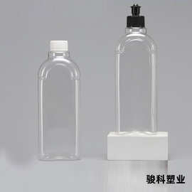 PET地板清洗剂瓶500ML洗衣液透明扁塑料瓶沐浴露洗护家清包装瓶子