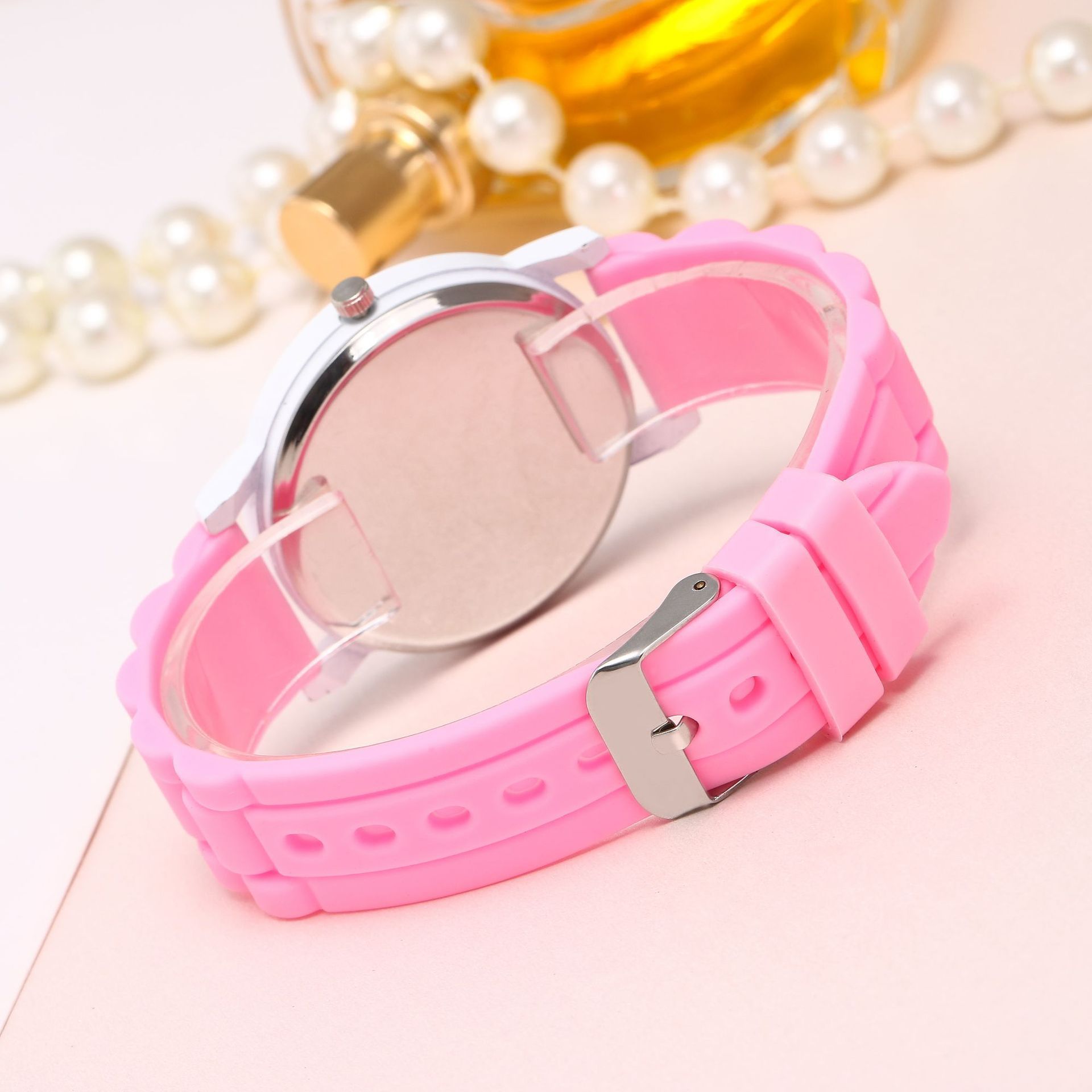 Orologio al quarzo con cinturino in silicone color gelatina da donna con matita digitale Cartoon_voghion.com