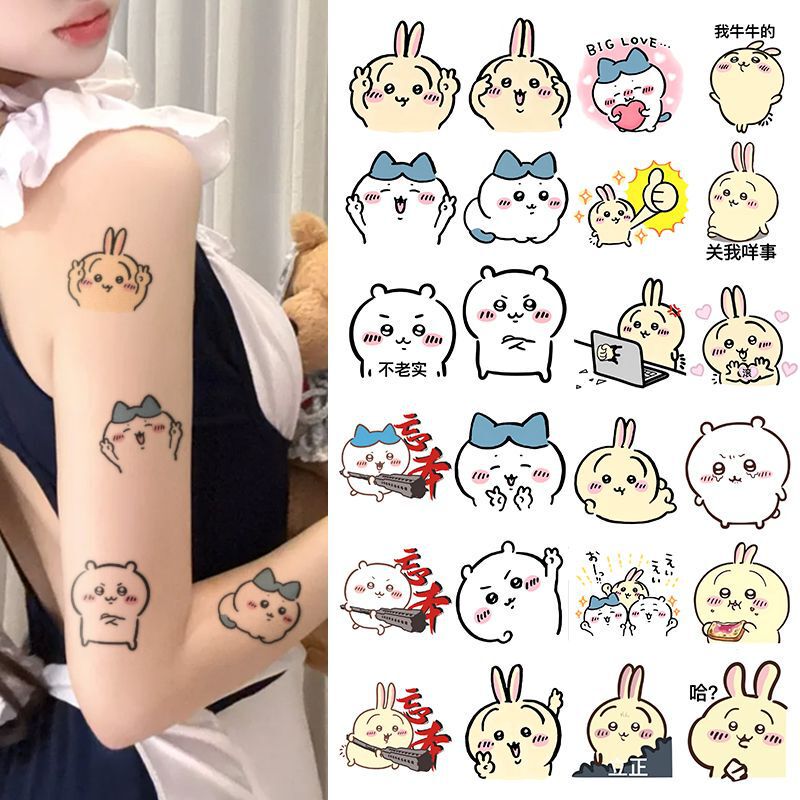 Popular Cartoon Usachi Funny Color Tattoo Stickers High-Value Trendy Waterproof Long-Lasting Realistic Stickers