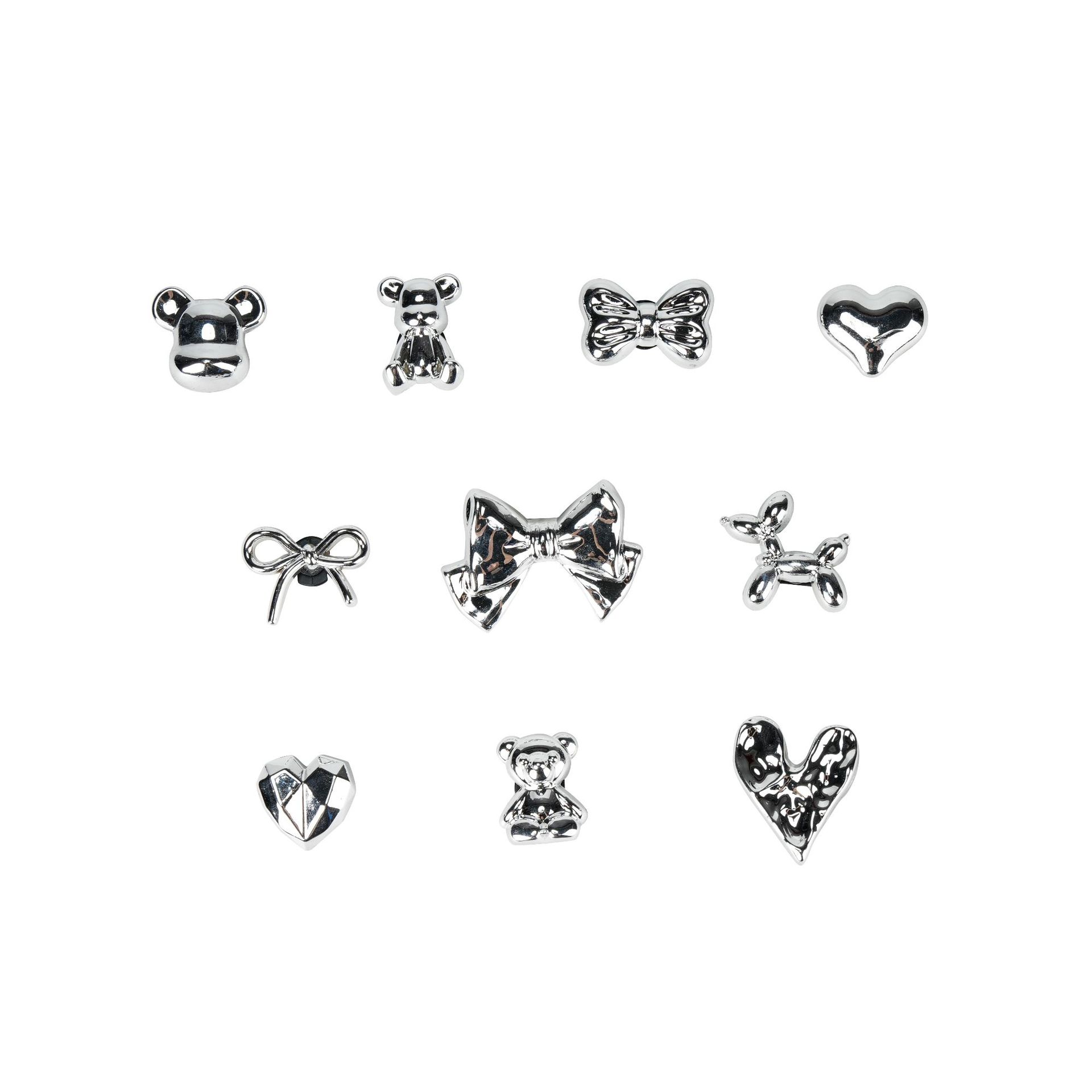 장식 컵 꽃 - 무광 은색