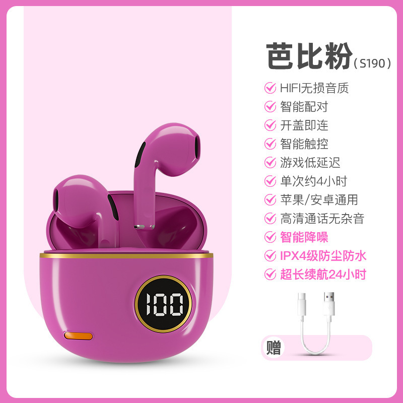 Nuevos auriculares Bluetooth transfronterizos TWS mini retro LED medio auriculares deportivos de gran potencia al por mayor