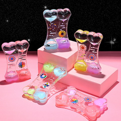 New double-heart windmill dripping creative oil leakage toy dripping oil slide dripping ornaments holiday gifts aquarium decorations