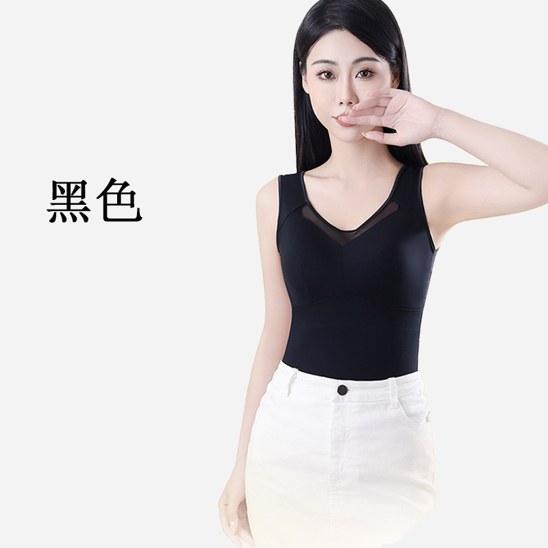 秋冬带胸垫塑身上衣保暖防寒收腹束腰式美体塑形紧身束身背心|undefined