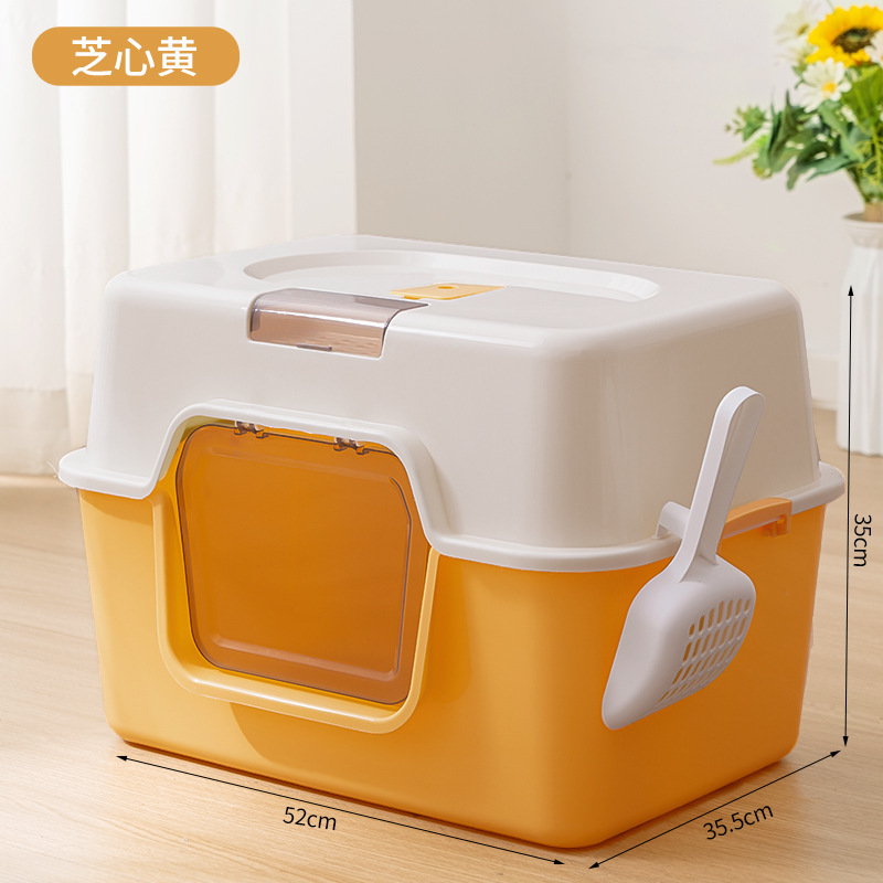 La caja de arena para gatos está completamente cerrada, desodorante, inodoro para gatos enorme, lavabo cerrado a prueba de salpicaduras, grandes suministros cerrados para mascotas