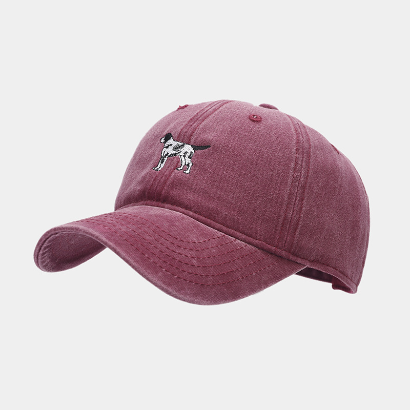Cachorro de dibujos animados bordado gorra de béisbol de moda retro apenado casquillo de primavera y verano al aire libre casual sombrero para el sol