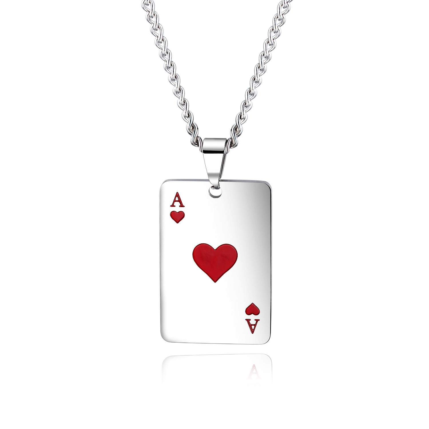 European and American Cross-Border Jewelry Wholesale Fashion Trendy Hip-Hop Titanium Steel Necklace for Women Simple Heart Stainless Steel Pendant Jewelry