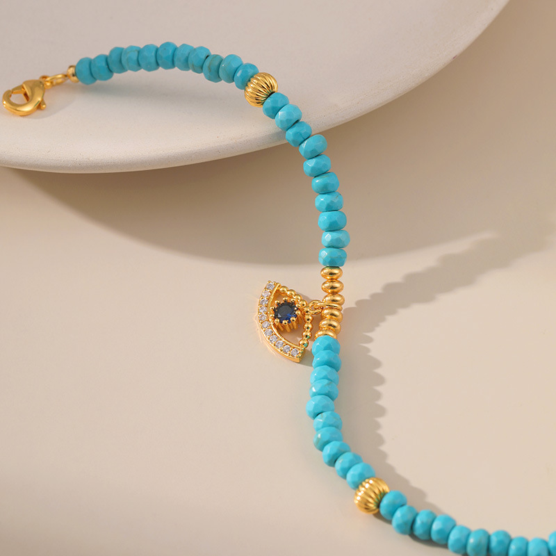 Retro Eye natural stone Copper Plating Bracelets 1 Piece