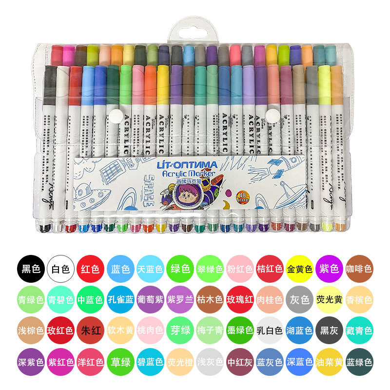 TikTok pintura cerámica impermeable pintura algodón núcleo acrílico marcador acrílico puede agregar tinta 24 colores a base de agua