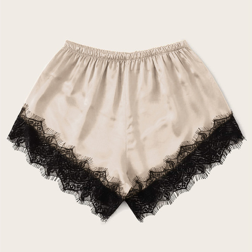 Thin spring and summer ice silk leggings, women's lined lace safety pants, versatile solid color leggings for home use