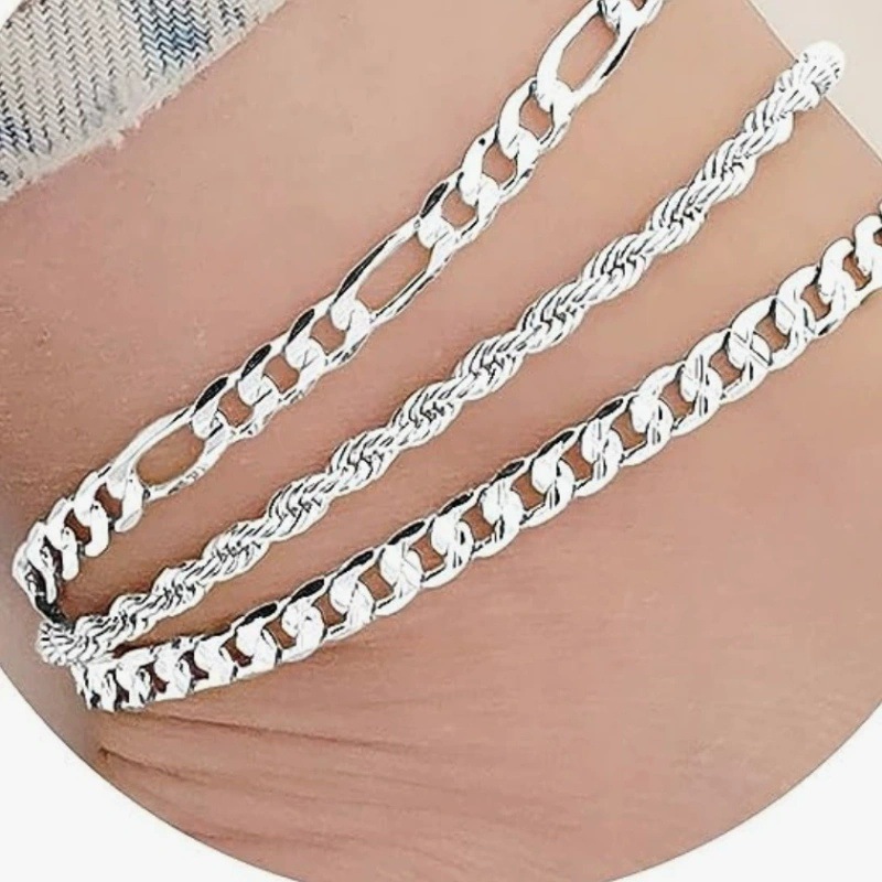 Europa y los Estados Unidos transfronterizos bohemios de viento plano cadena de serpiente torbellino de tres piezas conjunto de cadenas de tobillas multicapa de arena de verano para mujeres