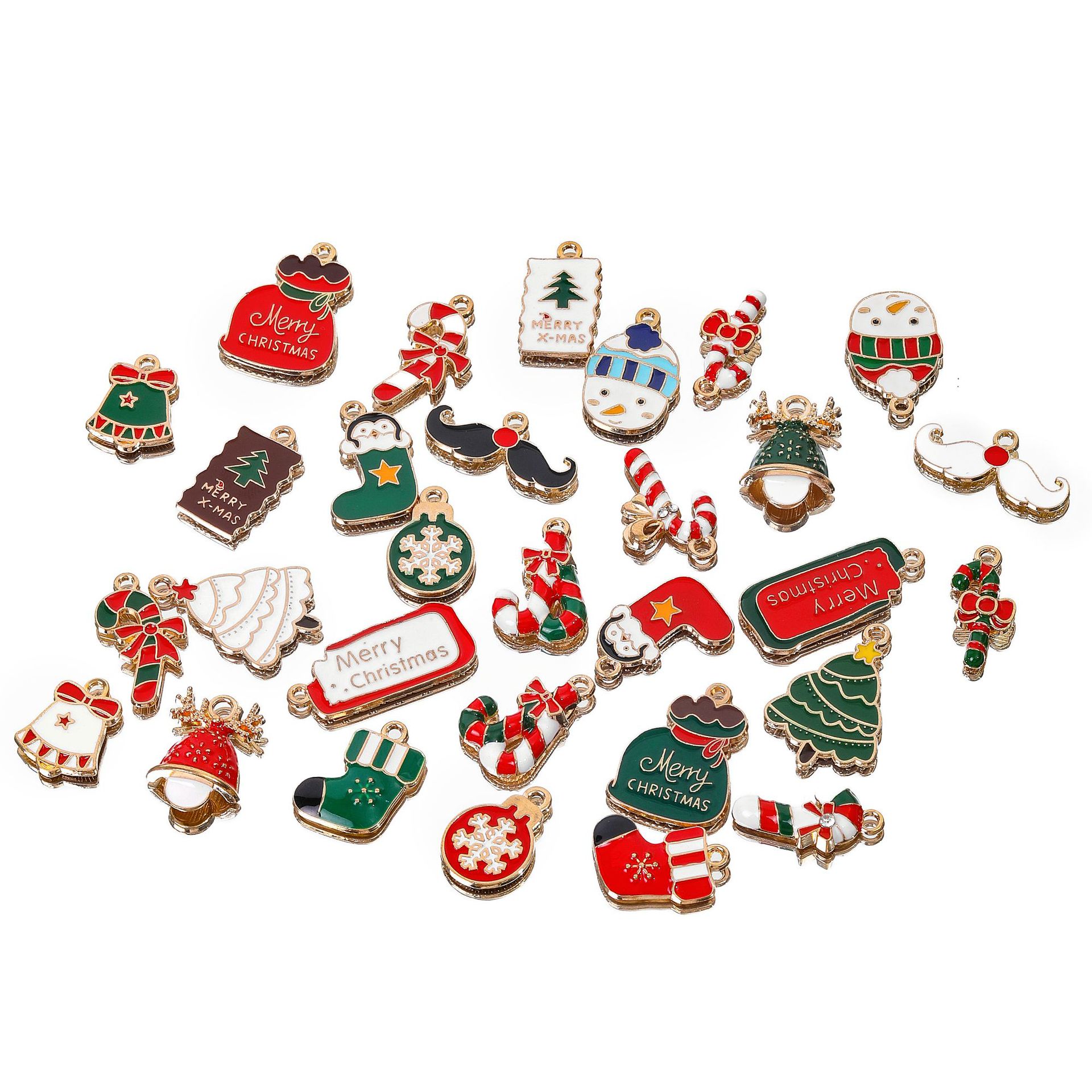 源头厂家滴油合金圣诞挂件 DIY饰品配件首饰吊坠圣诞树圣诞节装