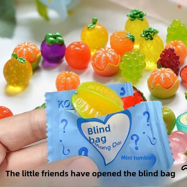 Semi-Dimensional Transparent Fruit DIY Accessories Simulated Fruit Persimmon Pineapple Fruit Blind Bag Children's Day Gift