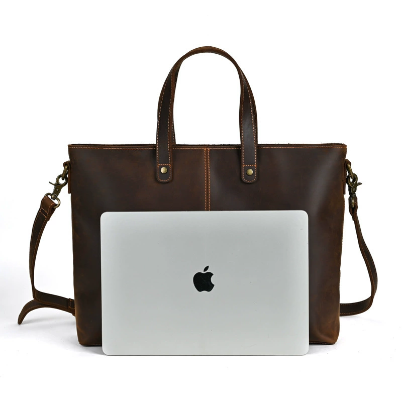 Retro handheld capacious universal one-shoulder bag, shoulder bag, European style, genuine leather