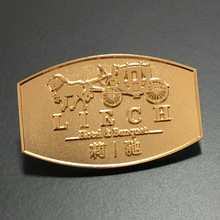 磨砂字母logo沙底胸章 镀金蝴蝶扣徽章制作厂家 集团司徽襟章定制