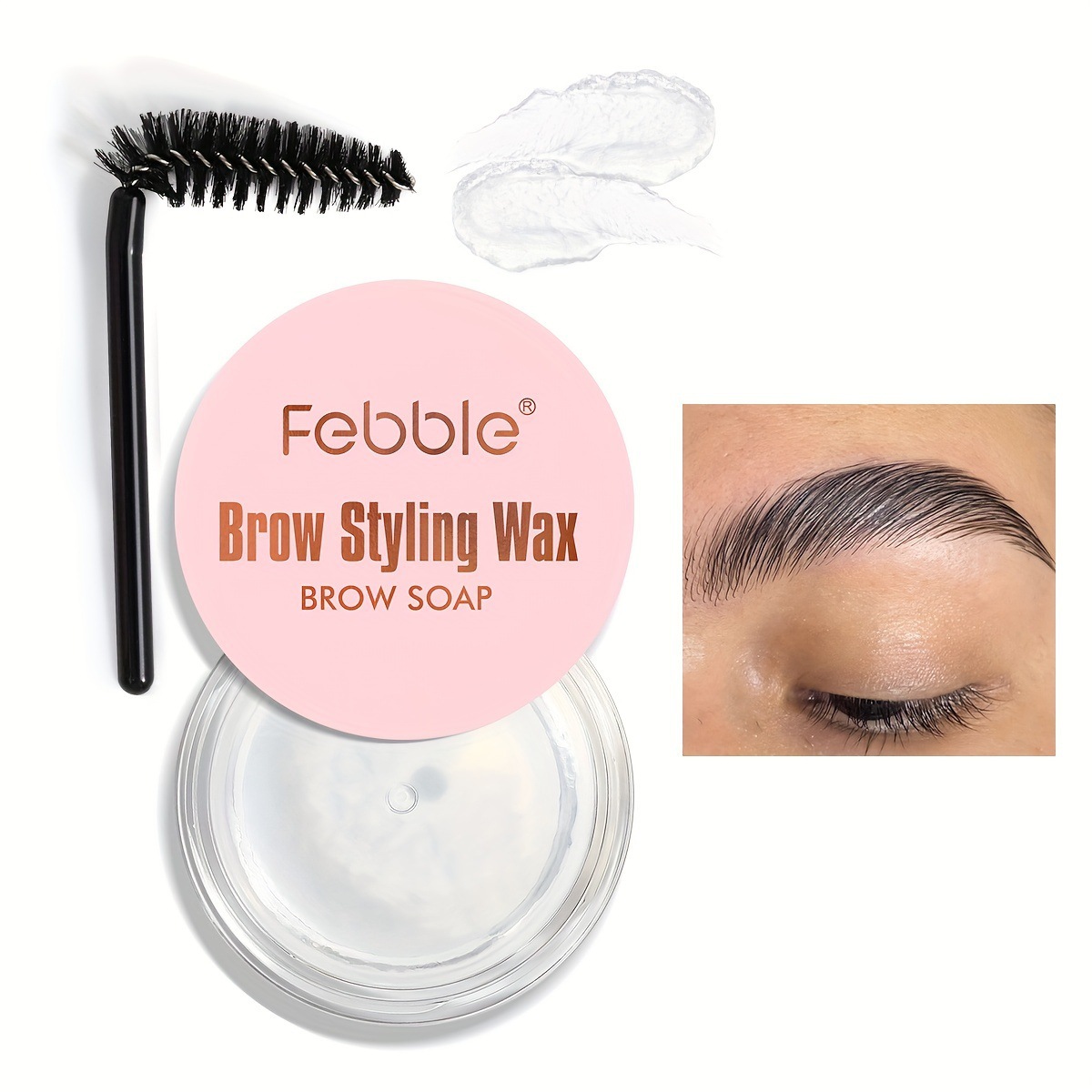 USHAS Europa y los Estados Unidos transfronterizos spot cejas de fijación jabón cejas doblables cepillo de fijación impermeable gel de fijación a largo plazo EB037