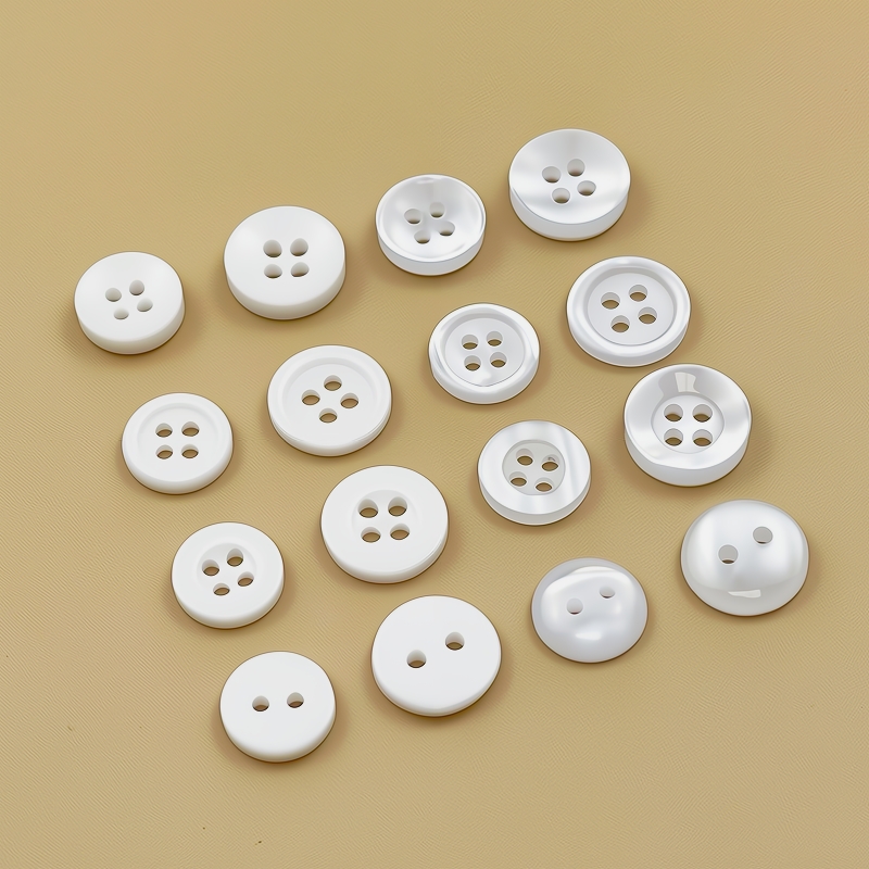Shirt buttons white pearlescent round men and women versatile tops…